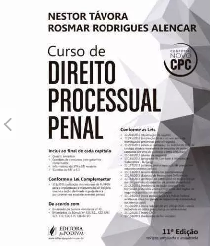 Curso Direito Processual Processo Penal Nestor Távora 2016